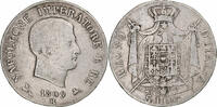 Italien Staaten 5 Lire KINGDOM OF NAPOLEON, Napoleon I, Bologna, Silber -