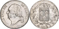 Frankreich 5 Francs Louis XVIII, Rouen, Silber, SS, Gadoury:614 -