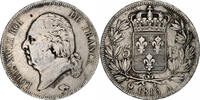 Frankreich 5 Francs Louis XVIII, Paris, Silber, S+, Gadoury:614 -