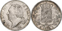 Frankreich 5 Francs Louis XVIII, Paris, Silber, S+, Gadoury:614 -