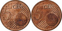 European Union 5 Euro Cent error double reverse side, Copper Plated Steel, VZ -