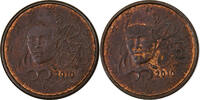 Frankreich Euro Cent error double observe side, Paris, Copper Plated -