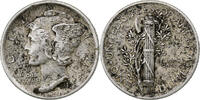 Vereinigte Staaten Dime Mercury Dime, Philadelphia, Silber, SS+, KM:140 -