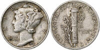 Vereinigte Staaten Dime Mercury Dime, Philadelphia, Silber, S+, KM:140 -