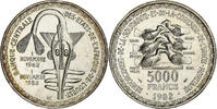 West African States 5000 Francs Silber, VZ, KM:11 -