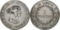 Italien Staaten 5 Franchi LUCCA, Felix and Elisa, Firenze, Silber, S+ -