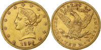 Vereinigte Staaten $10, Eagle 1891 Philadelphia Coronet Head, Philadelphia, Gold, SS