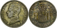 Spanien Peseta Alfonso XIII, Madrid, Silber, S+, KM:721 -