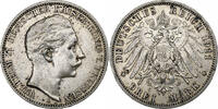 Deutsch Staaten 3 Mark PRUSSIA, Wilhelm II, Berlin, Silber, SS+, KM:527 -