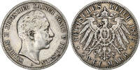Deutsch Staaten 2 Mark PRUSSIA, Wilhelm II, Berlin, Silber, S+, KM:522 -