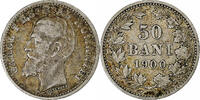 Rumänien 50 Bani Carol I, Silber, SS, KM:23 -