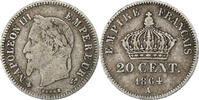 Frankreich 20 Centimes Napoléon III, Paris, Silber, S+, Gadoury:308 -