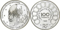 Frankreich 100 Francs-15 Ecus Jean Monnet, Paris, BE, Silber, STGL -