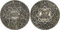 Marokko 20 Francs Mohammed V, Paris, Silber, S+, KM:39 -