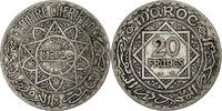 Marokko 20 Francs Mohammed V, Paris, Silber, S+, KM:39 -