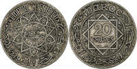 Marokko 20 Francs Mohammed V, Paris, Silber, SS, KM:39 -