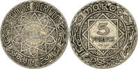 Marokko 5 Francs Mohammed V, Paris, Silber, S+ -