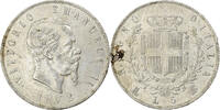 Italien 5 Lire Vittorio Emanuele II, Milan, Silber, SS, KM:8.3 -