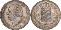 Frankreich 5 Francs Louis XVIII, Rouen, Silber, SS+, Gadoury:614 -