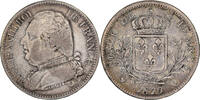 Frankreich 5 Francs Louis XVIII, Perpignan, Silber, S+, Gadoury:591 -