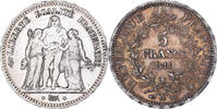 Frankreich 5 Francs Hercule, Paris, Silber, VZ, Gadoury:683, KM:756.1 -