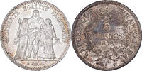 Frankreich 5 Francs Hercule, Paris, Silber, VZ, Gadoury:745a, KM:820.1 -