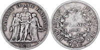 Frankreich 5 Francs Hercule, Strasbourg, Silber, S, Gadoury:683 -