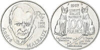 Frankreich 100 Francs André Malraux, Silber, UNZ, Gadoury:954, KM:1188 -