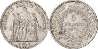 Frankreich 5 Francs Hercule, Paris, Silber, VZ, Gadoury:745a, KM:820.1 -