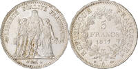 Frankreich 5 Francs Hercule, Paris, Rare in this quality, Silber, UNZ -