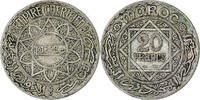 Marokko 20 Francs Mohammed V, Paris, Silber, SS, KM:39 -