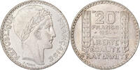Frankreich 20 Francs Turin, Paris, Silber, UNZ, Gadoury:852, KM:879 -