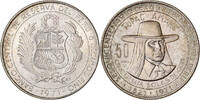 Peru 50 Soles Lima, Silber, STGL, KM:256 -