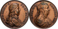 Frankreich Medaille Louis XIV et Anne d'Autriche, Bronze, Warin, Restrike, SS -