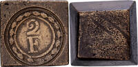 Frankreich Poids Monétaire 2 francs, Messing, SS+ -