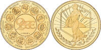 Frankreich Medaille L'Europe, La Semeuse, Copper-Nickel Gilt, UNZ+ -
