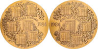 Frankreich Medaille Calendrier, Nouvelle Année, Fleurs, Bronze, VZ -