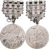 Frankreich Medaille Saint Georges Terrassant le Dragon, Silvered bronze, SS -
