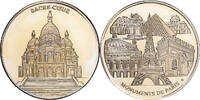 Frankreich Medaille Monuments de Paris, Sacré Coeur, Copper Plated Silver -