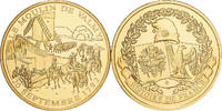 Frankreich Medaille Histoire de France, Le Moulin de Valmy, Copper Gilt, STGL -