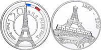 Frankreich Medaille Tour Eiffel, 120 Ans, Silver Plated Copper, UNZ+ -