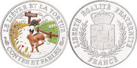Frankreich Medaille Contes et Fables, Le Lièvre et la Tortue, Silber, STGL -