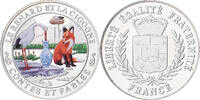 Frankreich Medaille Contes et Fables, Le Renard et la Cigogne, Silber, STGL -