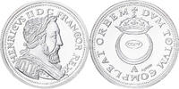Frankreich Medaille Reproduction, Teston aux Croissants, Henri II, Silber -