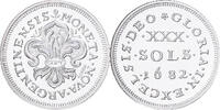 Frankreich Medaille Reproduction de la 30 Sols 1682, Silber, STGL -