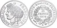 Frankreich Medaille Reproduction de la 2 Francs Cérès 1870, Silber, STGL -