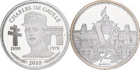 Frankreich Medaille Vème République, Charles De Gaulle, Silber, STGL -