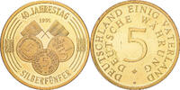 Deutschland Medaille 40 Years of 5 Silver Mark, Copper-Nickel Gilt, VZ -
