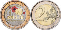 Belgien 2 Euro The Great War, Colourized, Brussels, Bi-Metallic, UNZ -