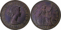 Großbritannien Penny Elizabeth II, Bronze, S, KM:897 -